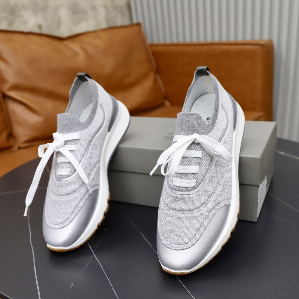 Brunello Cucinelli Low-Top Lace-Up Sneakers - Layered Upper With Contrast Detailing