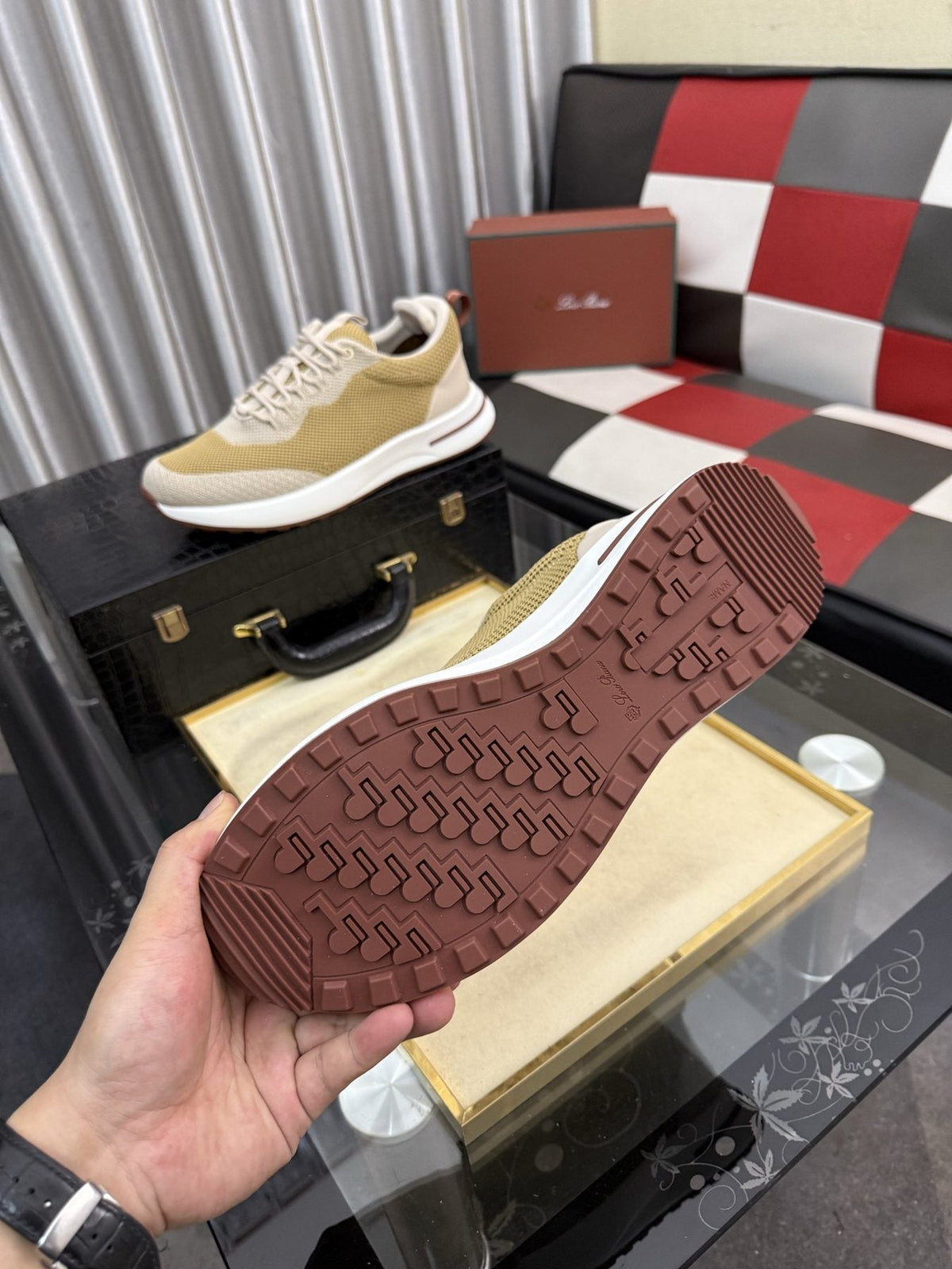 Knit Lace-Up Sneakers