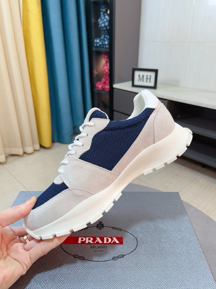 Prada Men's Mesh Panel Lug Sole Sneakers