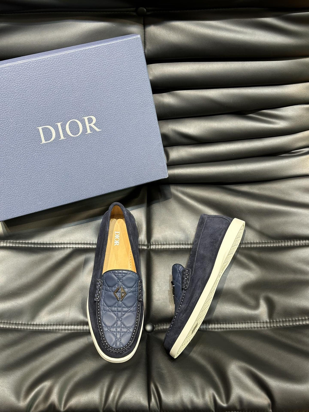 Dior Patterned Panel Loafers