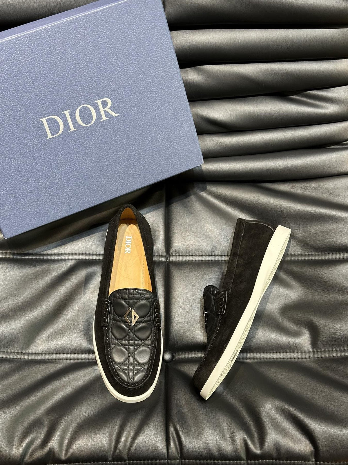 Dior Patterned Panel Loafers