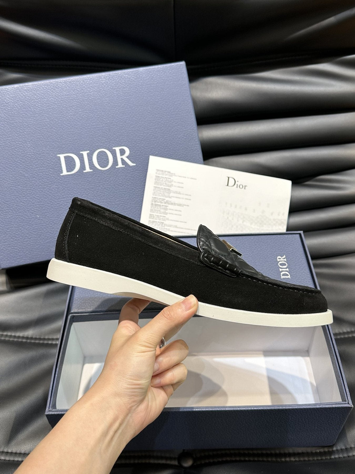 Dior Patterned Panel Loafers