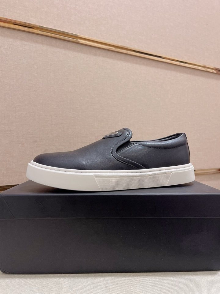 Prada Triangle-Patch Slip-On Shoes