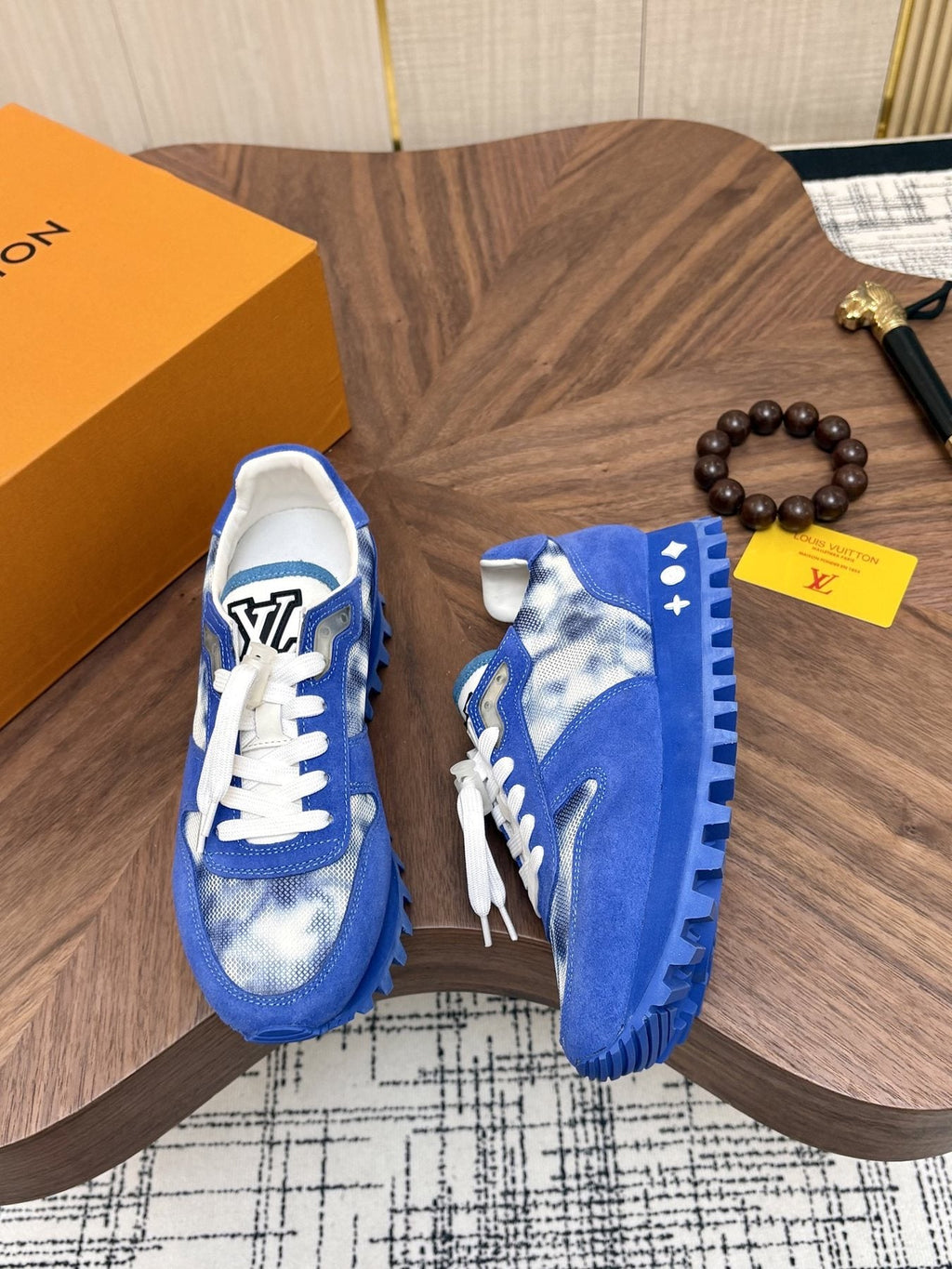Louis Vuitton Blue Patterned Low-Top Sneakers