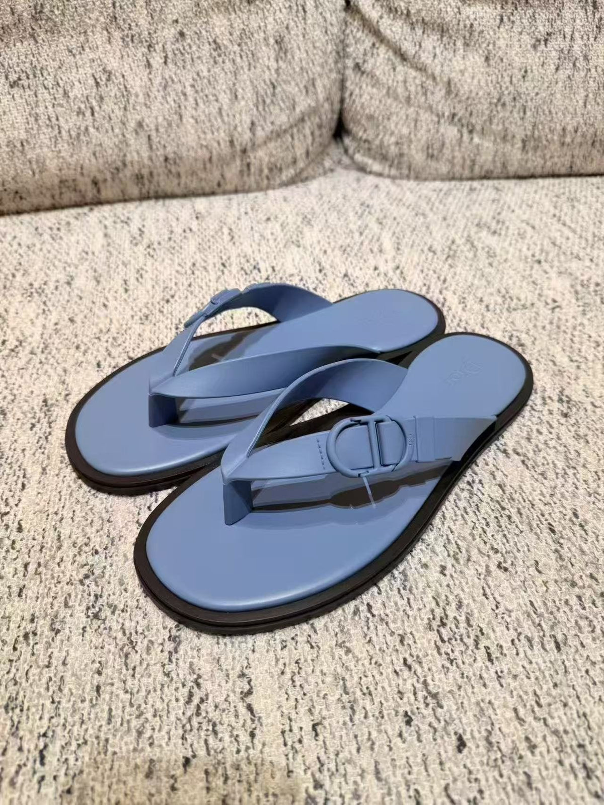 Thong Sandals with Raised Strap Detail