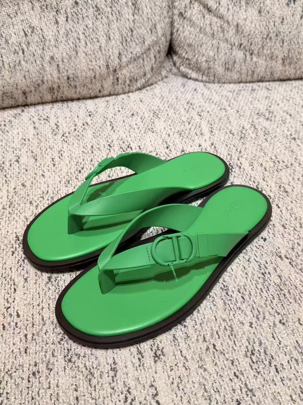 Thong Sandals with Raised Strap Detail