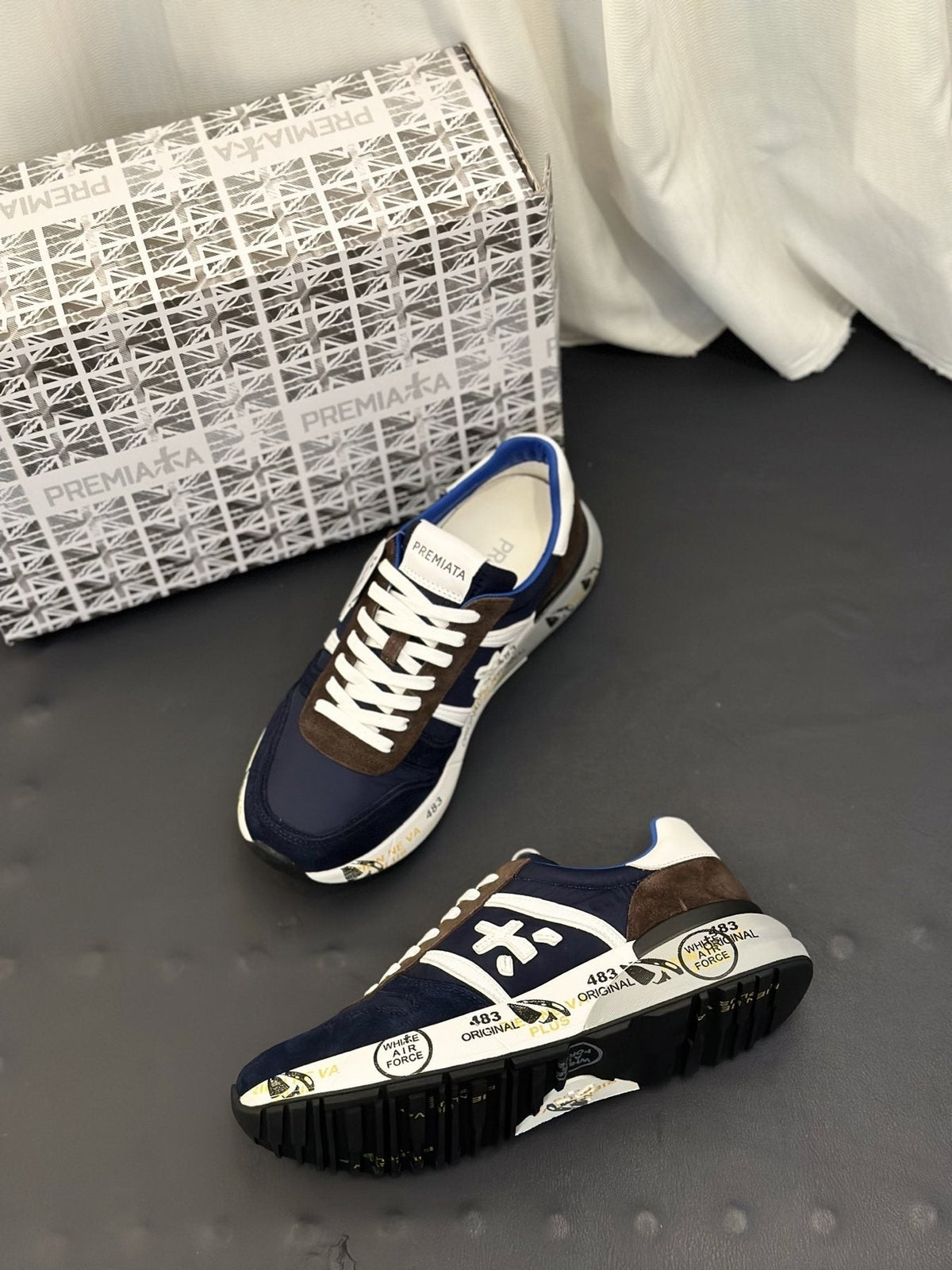 Premiata Men's Layered Low-Top Sneakers