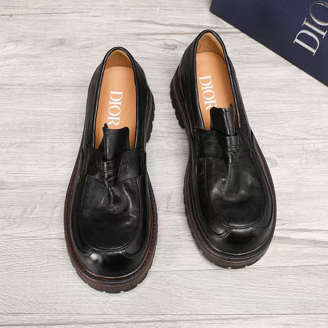 Dior Leather Moc-Toe Loafers - Leather Upper And Lining