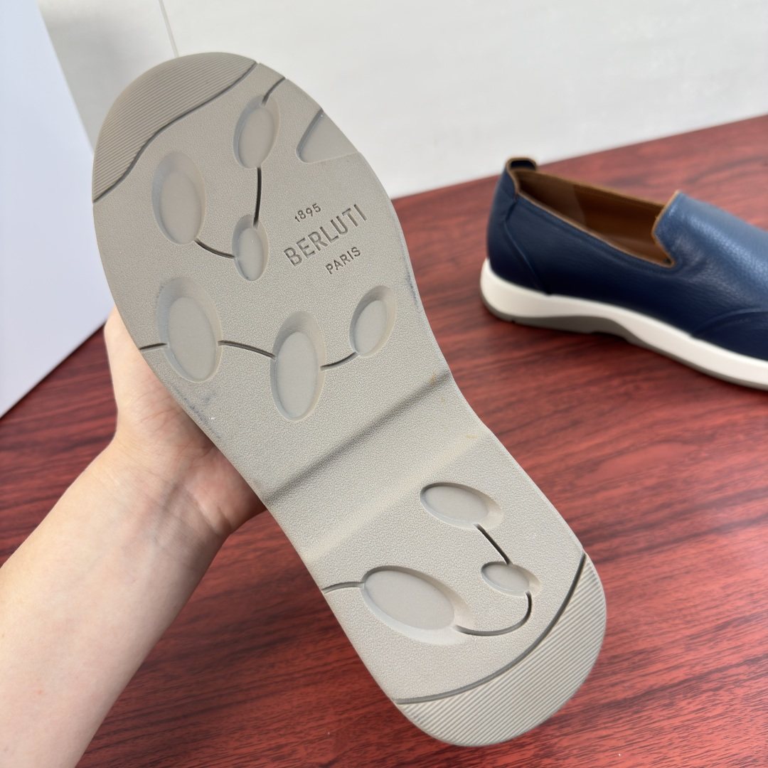 Berluti Pebbled Leather Slip-On Loafers