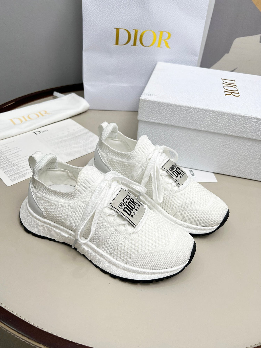 Dior Knit Lace-Up Sneakers - Padded Collar