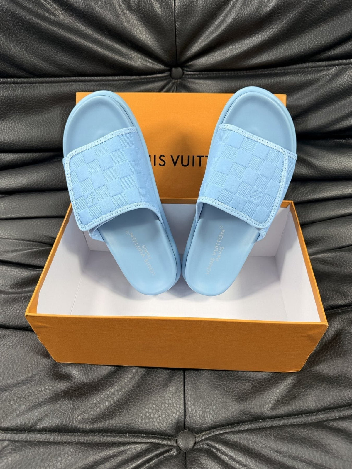 Louis Vuitton Woven Strap Slide Sandals - Slip-On Construction