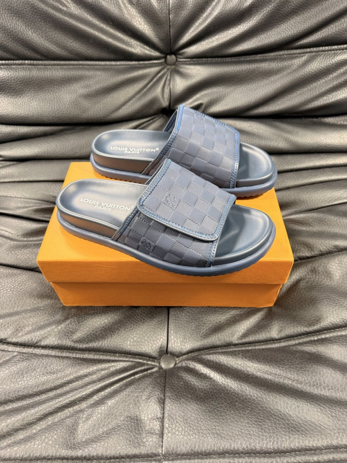 Louis Vuitton Woven Strap Slide Sandals - Slip-On Construction