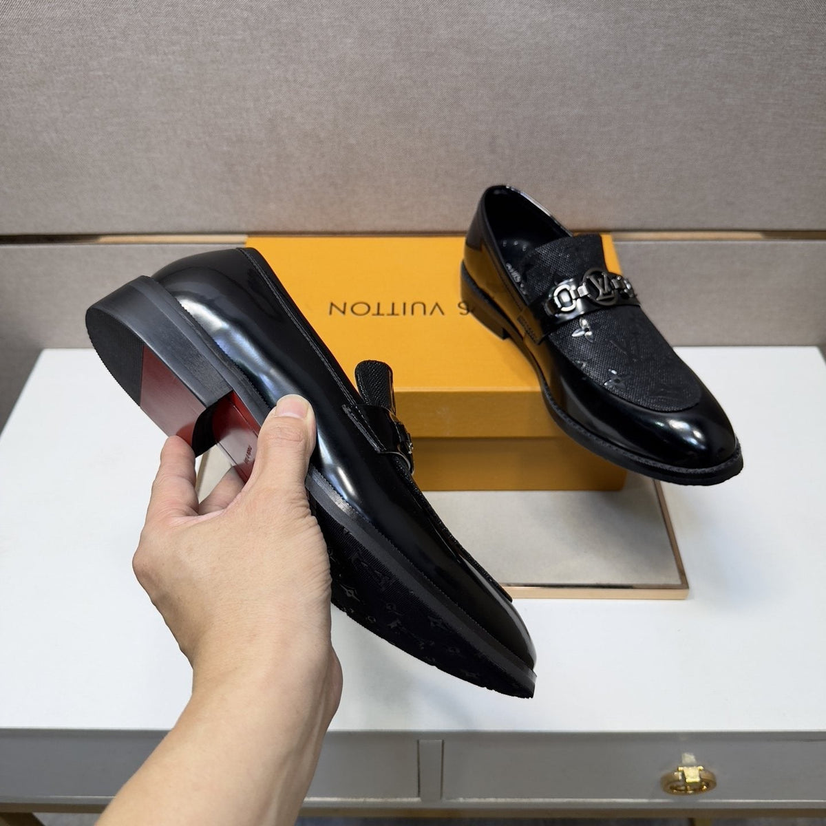 Louis Vuitton Men's Buckle Slip-On Dress Shoes