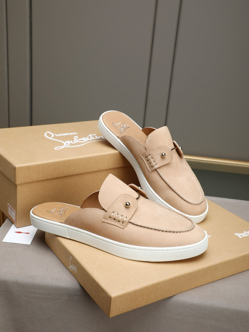 Christian Louboutin Buckle-Strap Slip-On Mules