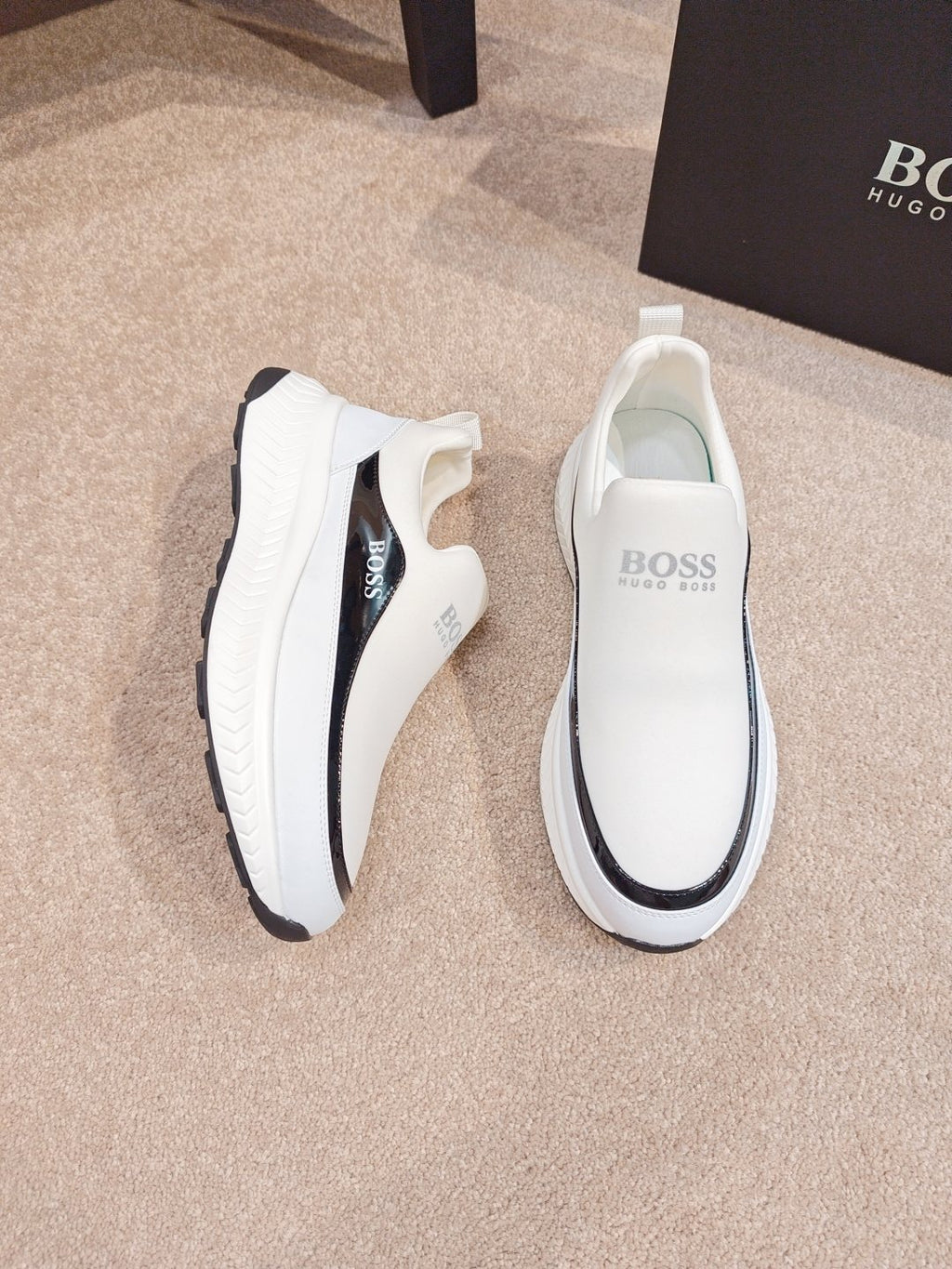 BOSS Contrast-Panel Slip-On Sneakers