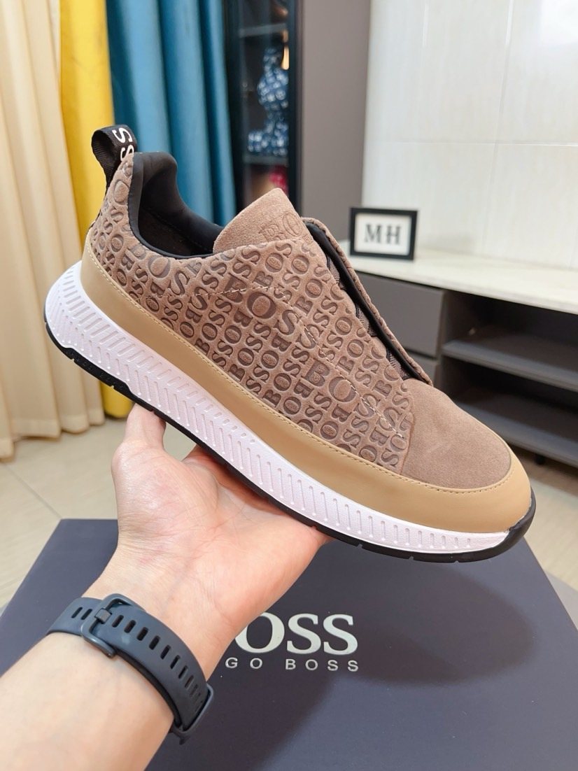Hugo Boss Textured Slip-On Sneakers