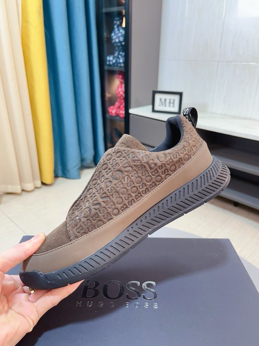 Hugo Boss Textured Slip-On Sneakers