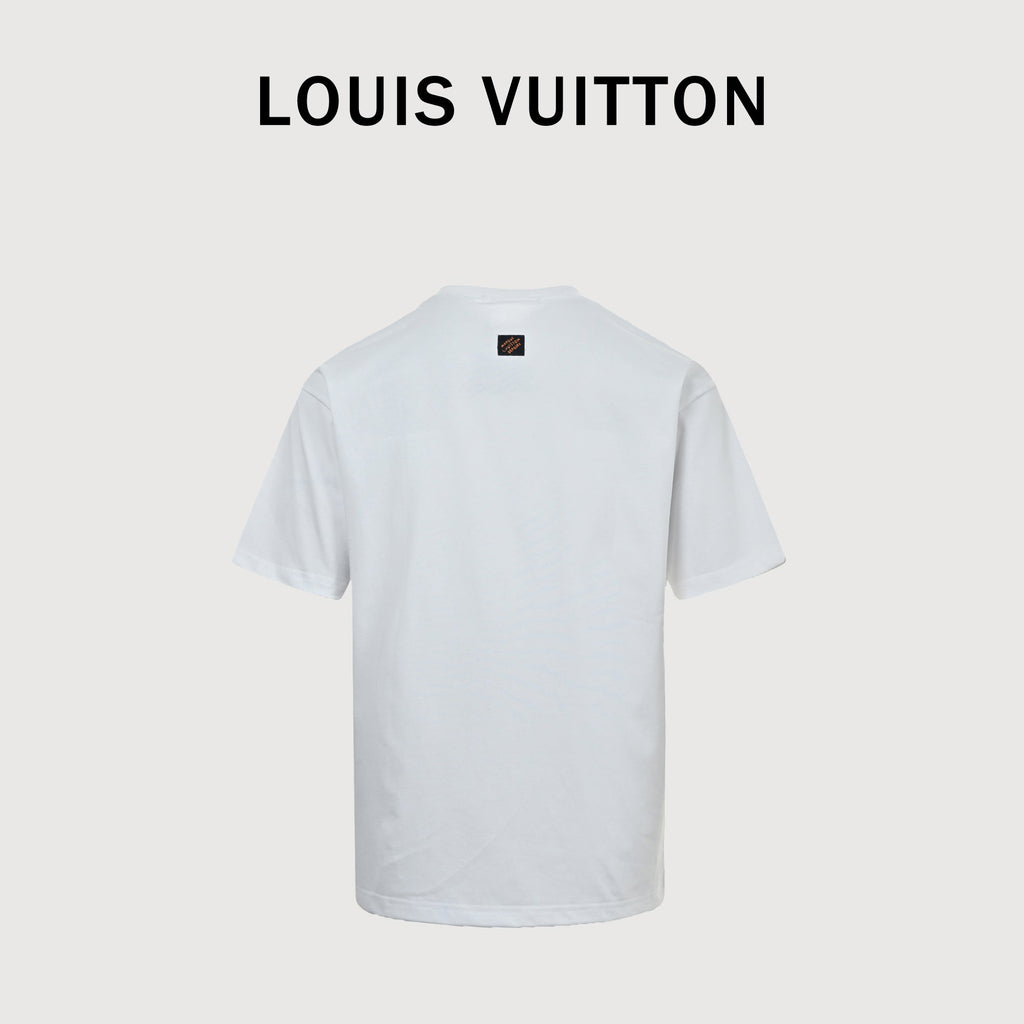 Louis Vuitton LV Shadow Monogram Chest Pocket Short Sleeve T-Shirt — White