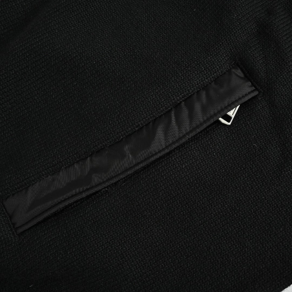Moncler MC Panelled Nylon Sleeve Zip Pocket Zip-Up Knit Cardigan Jacket