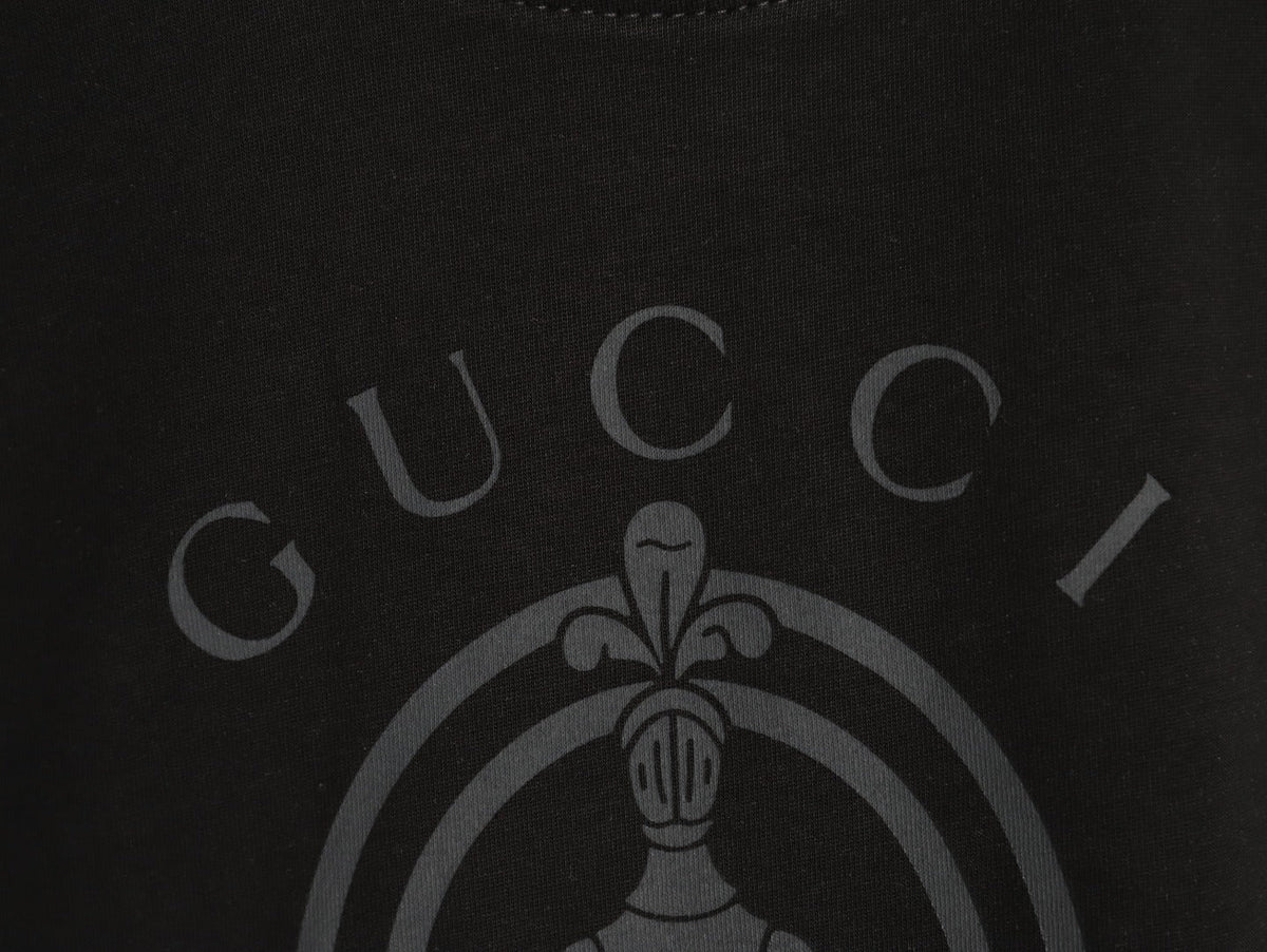 Gucci Wheat-Wreath Emblem Graphic T-Shirt - Black