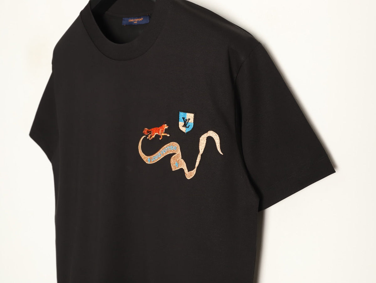 Louis Vuitton Fox and Ribbon Motif T-Shirt - Black