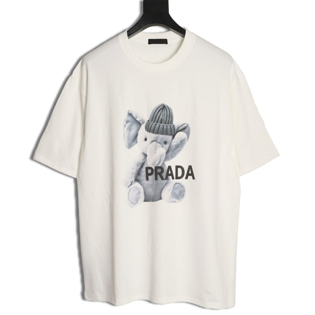Prada Elephant Graphic T-Shirt - White