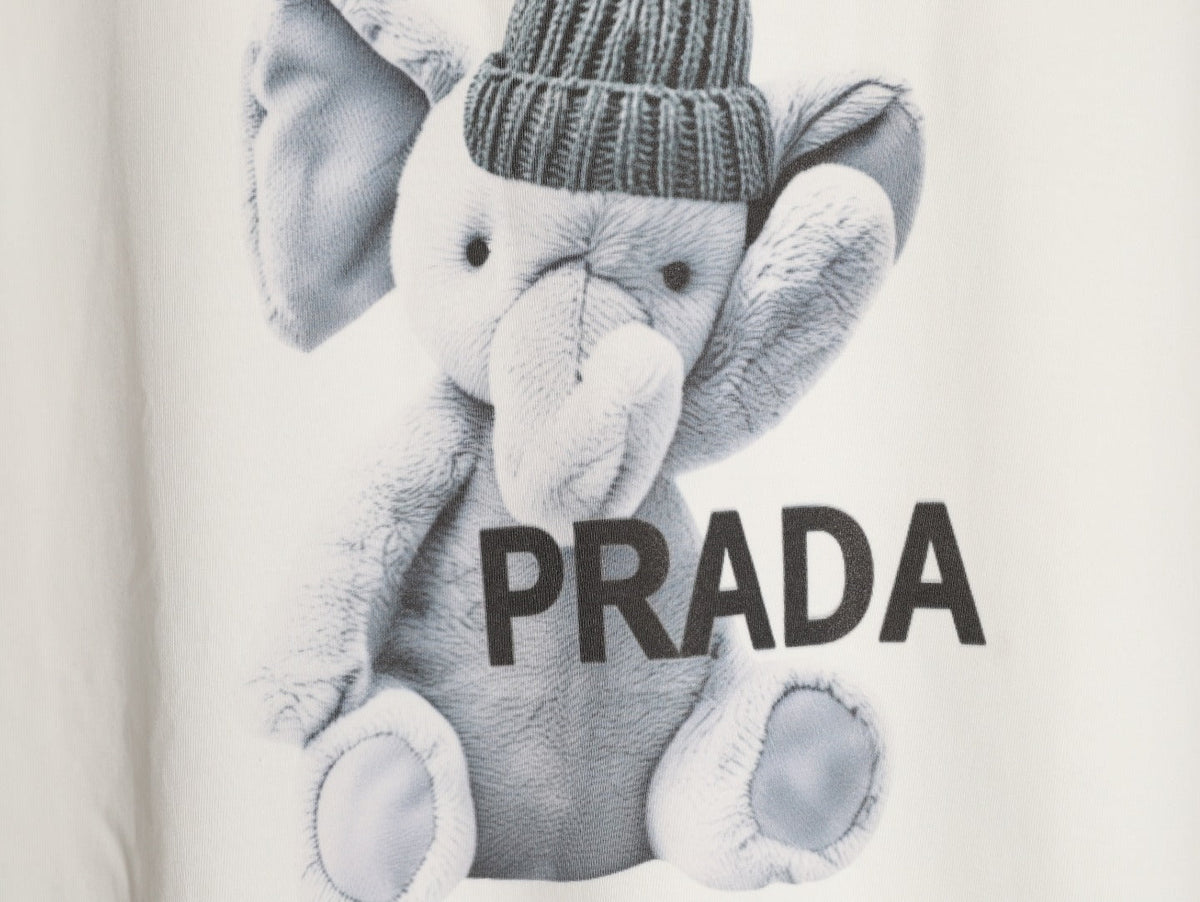 Prada Elephant Graphic T-Shirt - White