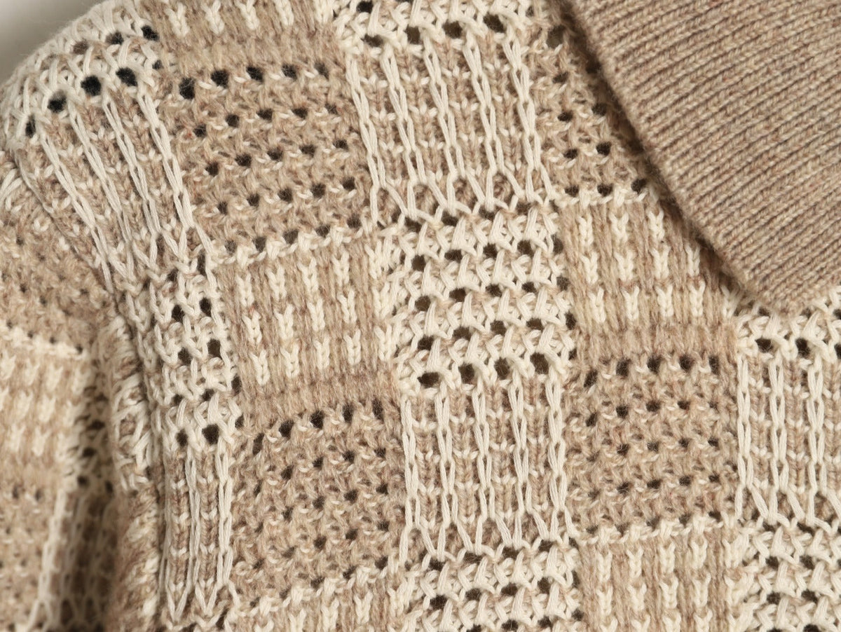 Louis Vuitton Checkered Jacquard Knit Cardigan