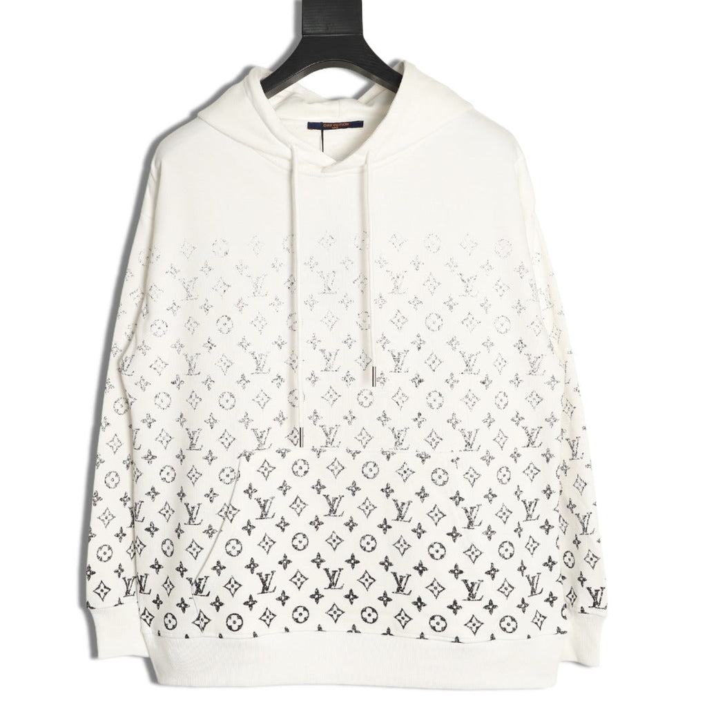Louis Vuitton Gradient Monogram-Style Pullover Hoodie - White