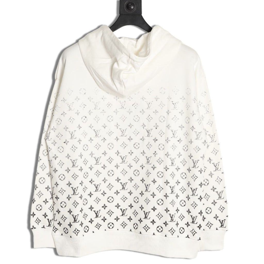 Louis Vuitton Gradient Monogram-Style Pullover Hoodie - White