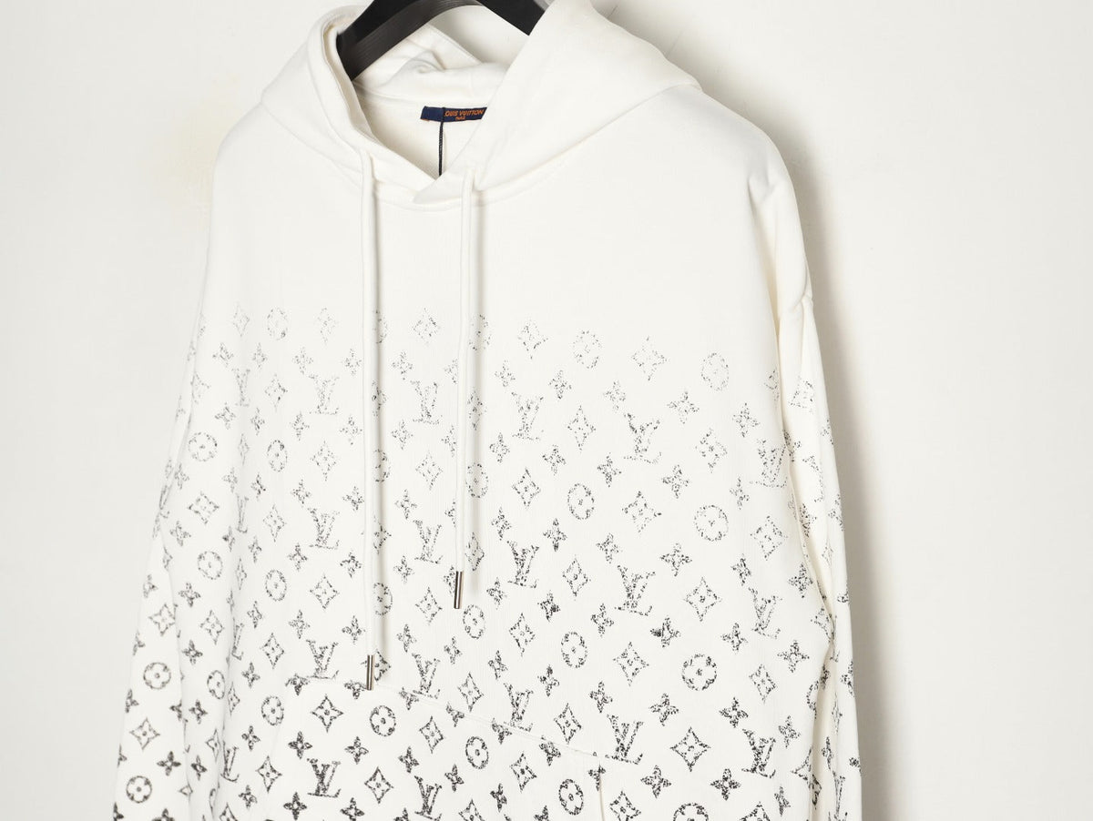 Louis Vuitton Gradient Monogram-Style Pullover Hoodie - White